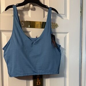 Tara, The Gym People plus size woman’s sports cropped tank bra; size: 2XL